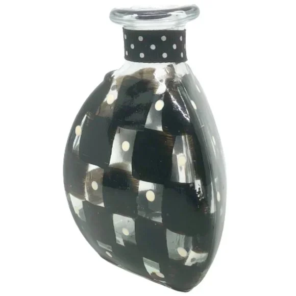 Vintage—ESTATE~ ART DECO Style Triangular Flared-Lip Glass Bottle Vase - Picture 3 of 5